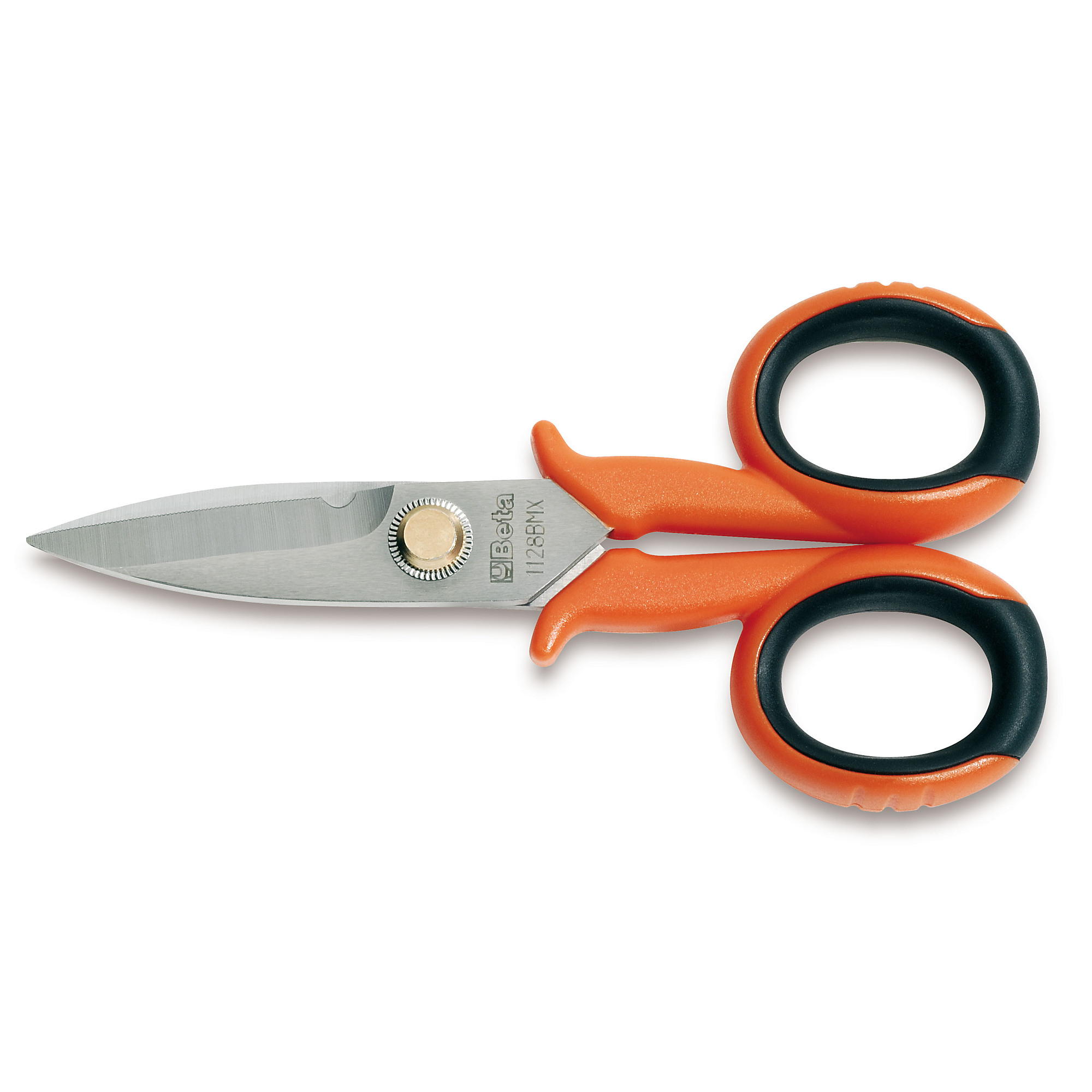 Beta Electrician's Scissors — 5 3/4in. Length, Straight Stainless Steel Blades, Microteeth, Wire Cutting Groove, Model# 1128BMX